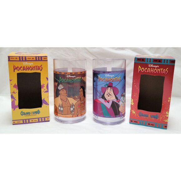 Disney Pocahontas Colors of the Wind Burger King Collectible Tumblers Lot of 2 - Picture 1 of 13